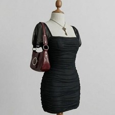 Little Black Dress Fitted Stretchy Sexy Off the Shoulder Princess Poly size 0