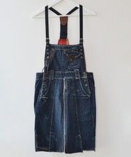 Vintage Womens MARITHE FRANCOIS GIRBAUD Overall Suit Skirt Jeans Denim IT42 F38