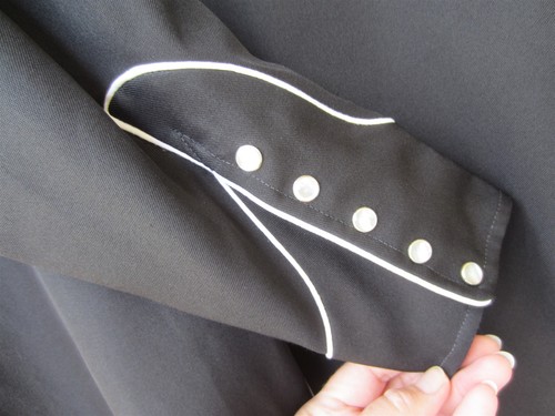 Vintage H Bar C Western California Ranchwear Jacket Rockabilly Large Black Shirt - Picture 3 of 9