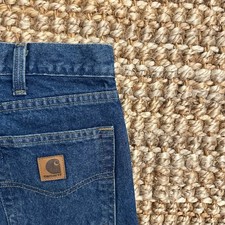 Blue Carhartt B480-DVB Straight Leg Denim Workwear Jeans 36x34