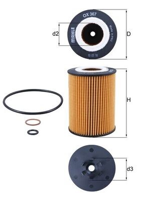 Mahle Ox 367D oil filter for Alpina, BMW, Morgan