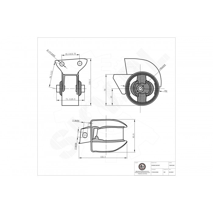 Support moteur arrière Hyundai Tucson Kia Sportage : silentbloc anti-vibrations châssis