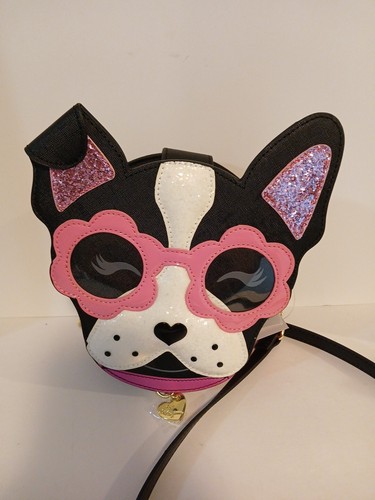 BETSEY JOHNSON "Puppy In Sunglasses" XOPUP Crossbody Bag W/Pink Glitter Accents - Picture 2 of 24