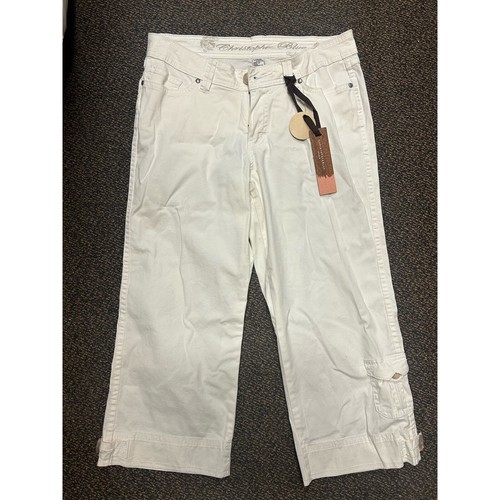 Christopher Blue Stretch Medium Rise White Size 4 Jeans