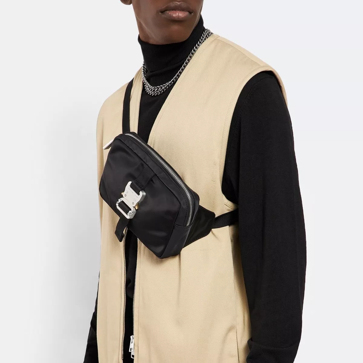 Unisex 1017 ALYX 9SM Fixed Buckle Shoulder Bag Saddle Cross Body Belt Bag