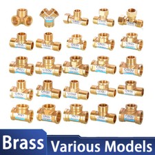 BSP 1/2" 3/4" Female to Male Thread Brass T Union Tee Fitting Pipe Adapter