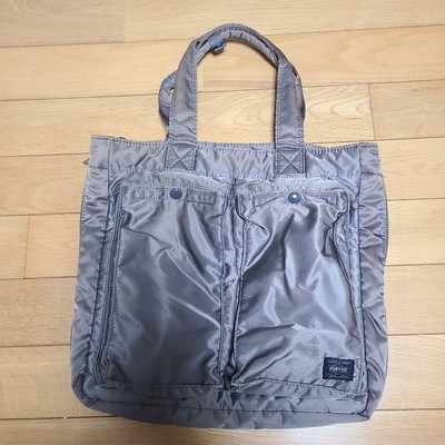 Yoshida PORTER Tanker Tote Bag Silber GRAU aus Japan Gebraucht