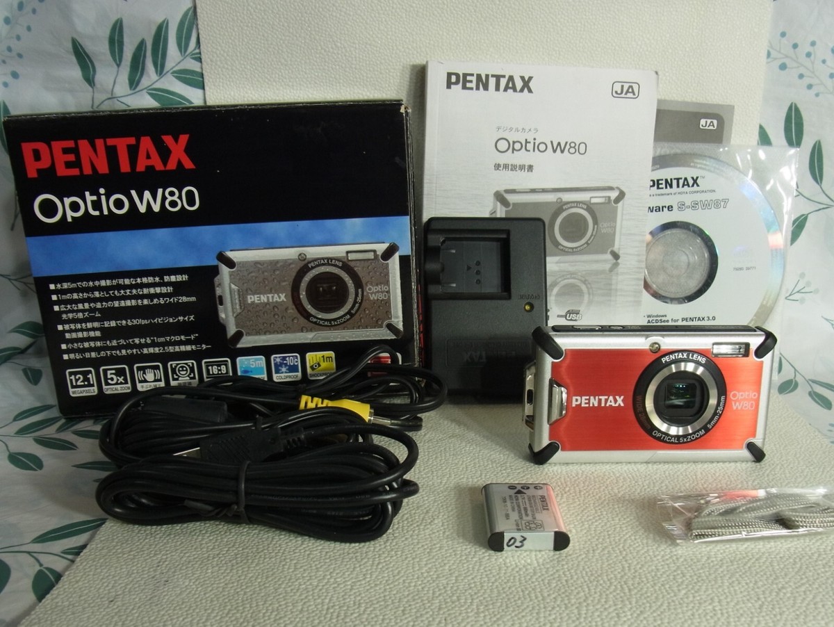 PENTAX Optio W80,Red,5x,2.5in,12MP,WP Excellent from JAPAN PENTAX Optio W80,Red,5x,2.5in,12MP,WP Excellent from JAPAN