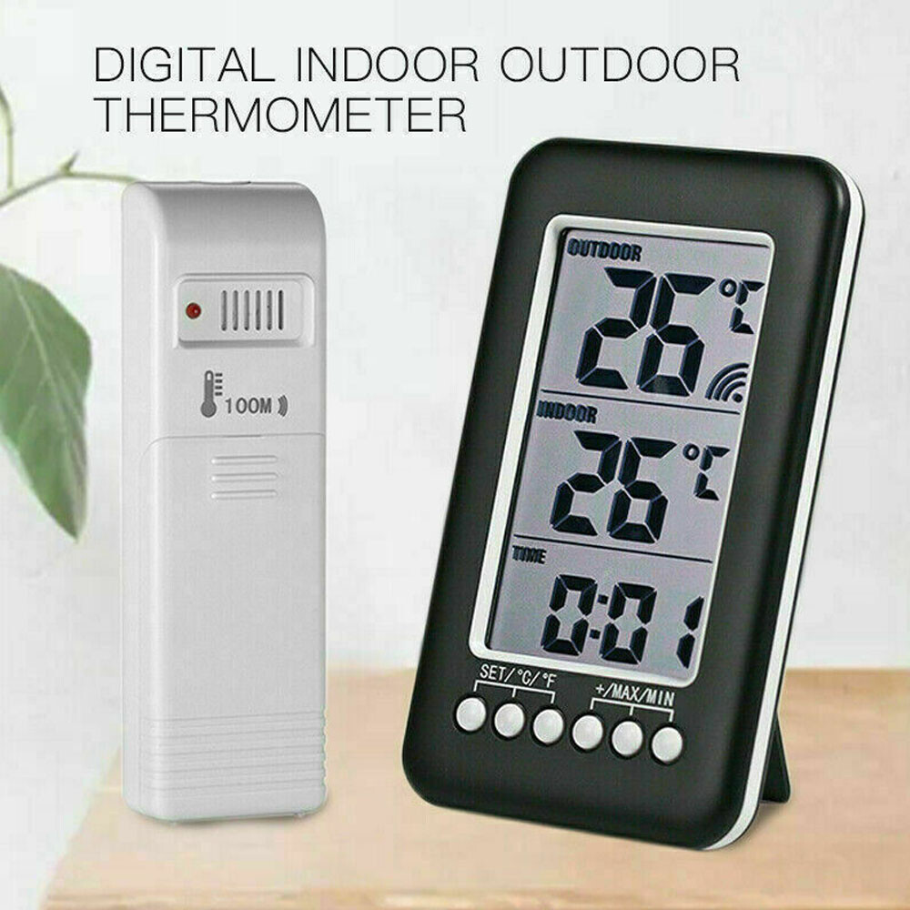 indoor outdoor thermometer and clock
