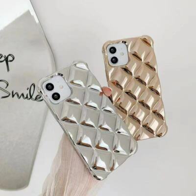 Luxury Bling Grid Colorful Phone Case For iPhone 11 12 Pro Max XR XS 8 7 6 SE