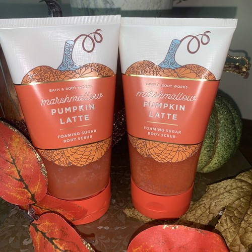 2 BATH & BODY WORKS MARSHMALLOW PUMPKIN LATTE FOAMING SUGAR BODY SCRUB 8 OZ NEW - Picture 6 of 7