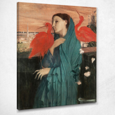 Junge Frau mit Ibis Edgar Degas, edg91 Gemälde auf Leinwand gedruckt