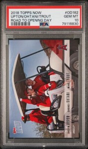 2018 Topps Now Upton Shohei Ohtani Mike Trout Road to Opening Day #OD182 PSA 10