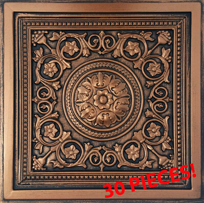 Grid System, Pop In, 24'' x 24'', PVC Ceiling Tiles MAJESTY Copper/Black 30 Pieces