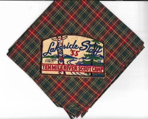 CAMP LAKESIDE 1955 Staff Patch Ten Mile River Scout Camps Vintage 4.75"x3" Mint - Picture 3 of 3