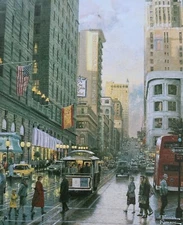 1987 San Francisco Union Square Thomas Kinkade Fridge Magnet 3''x3.75'' NEW