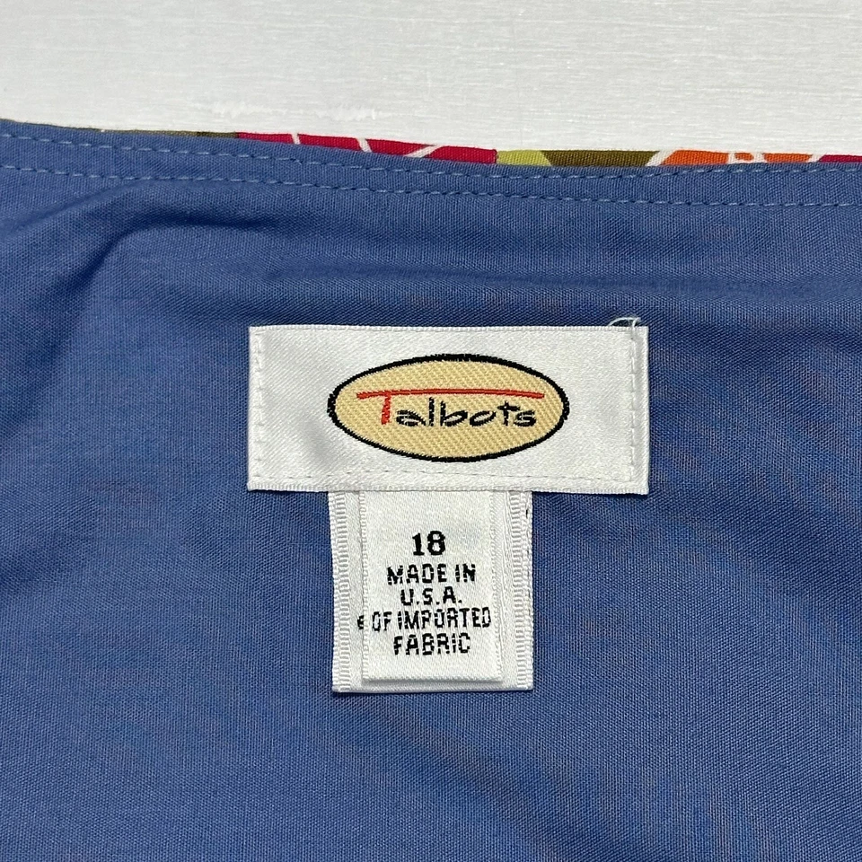 Falda Talbots Algodón Línea A Mosaico Geométrico Multicolor Forrada Algodón Talla 18 Foto 3 de 4