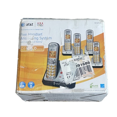 AT&T DECT6.0 Digital Five Handset Answering System Cordless Phone Set