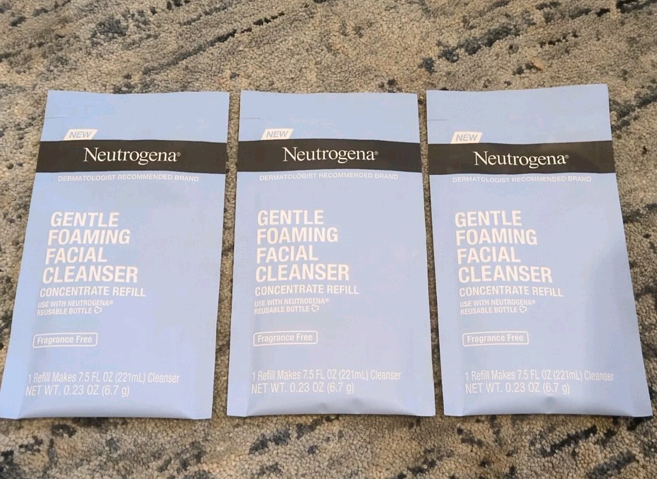3X Neutrogena Gentle Foaming Facial Cleanser Concentrate Refill,