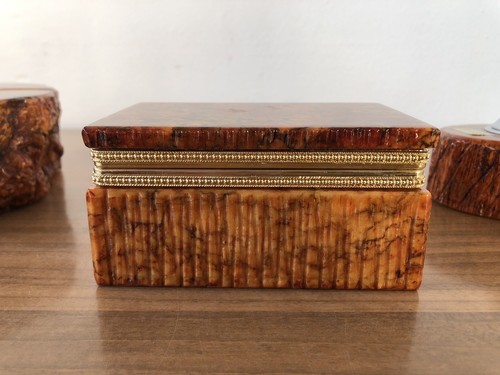 Set Da Fumo In Alabastro Lavorato A Mano Romano Bianchi Anni 60 Made In Italy - Picture 10 of 22