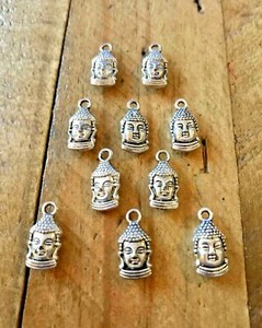 10 Tibetan Silver Buddha Pendant Charms