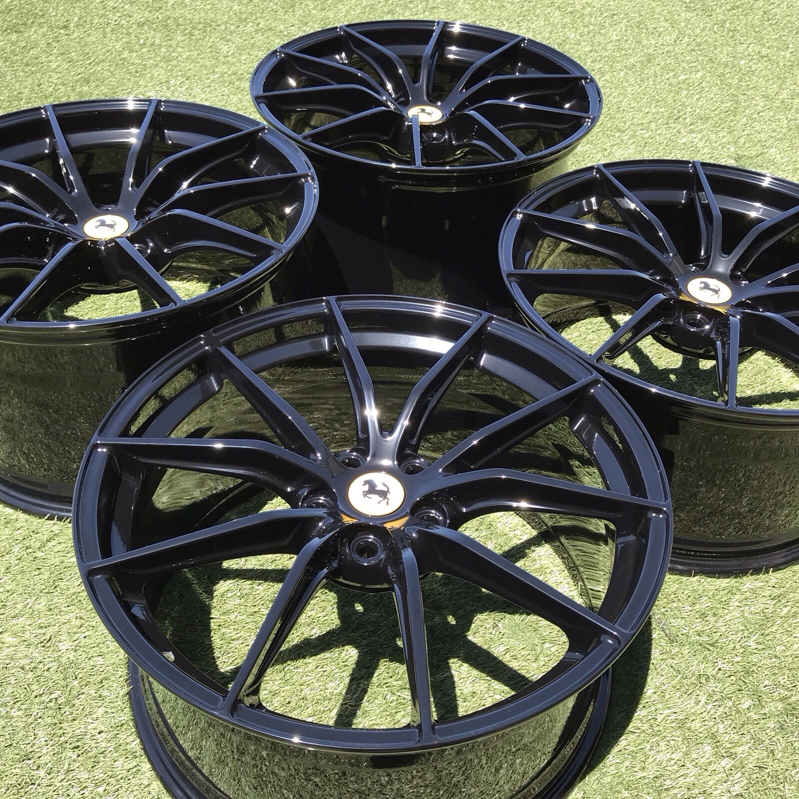 20 FERRARI 812 SUPERFAST RIMS OEM GENUINE SET BLACK 323606 323695 WHEELS F12 DTF