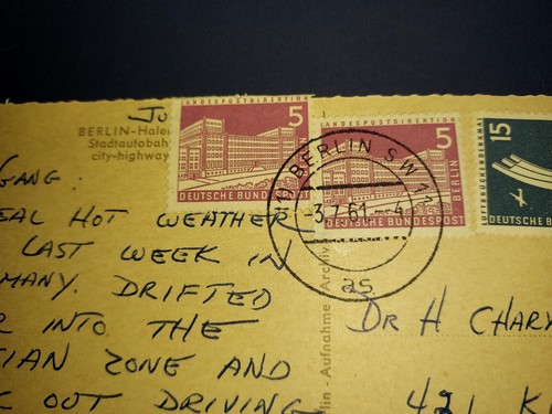 West Berlin Vintage Postcard 1961 G019 - Picture 3 of 4