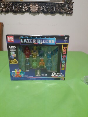 Block Tech Lazer Blocks Figure Pack--8 Lazer Figures--Brand New Collectables