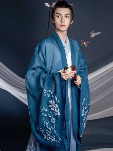 Abito tradizionale cinese uomo Hanfu moderno nuovo stile dinastia tang cosplay - Foto 4 di 40