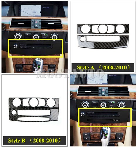 For BMW 5 Series E60 Carbon Fiber Center Console AC & CD Panel Cover 2004-2010 - Picture 3 of 16