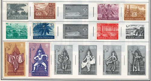 INDONESIA 1949-1962 Very Fine Mint & Used Stamps Hinged on List: 2 Sides - Picture 2 of 2