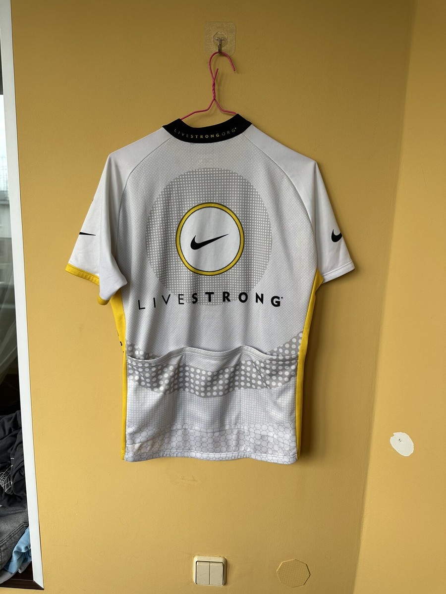 Nike LIVESTRONG サイクルジャージ Lサイズ Vtg.nike Live Strong Lance Armstrong Yellow Cycling Jersey