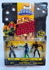 Judge Dredd Mega Heroes pack 4 Judge vs Anti-Judges Rico Hershey Death Mattel 95