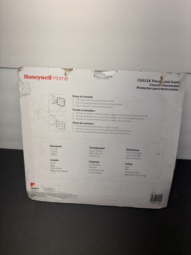NEW Honeywell CG512A Large Thermostat Guard - Locking Clear Plastic With 2 Keys - Picture 3 of 4