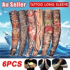 Nylon Stretch Costume Fake Tattoo Sleeve Arm Stocking Fancy Dress Pack of 6 AU