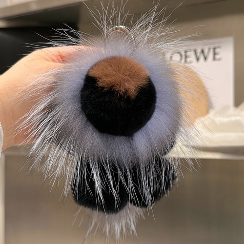 Echt Kaninchen Rex Fell Löwe Schlüsselanhänger Bommel Taschenanhänger Tasche Handtasche Handy pelziger Anhänger - Bild 14 von 17