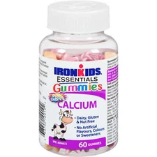 Iron Kids Calcium Vitamin Gummies Dairy Gluten Nut Free Daily Vitamin 60 pcs NEW