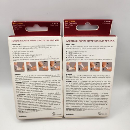KISS Everlasting French Glue-On Nails Real Short Length Ultra Comfort 2 boxes - Picture 4 of 5
