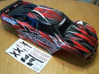 Fits Traxxas 1/5 8s X-Maxx Red Black White Body w/ Internal Supports & Mounts