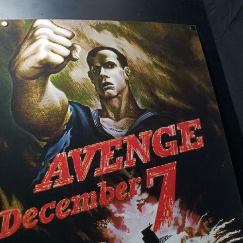 Avenge December 7th – WWII Patriotic Poster 24x20 - Picture 3 of 9
