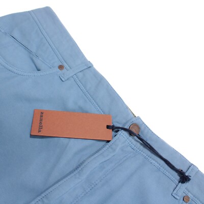 Zanella NWT Jean Cut Pants Size 38 (40 US) Martin In Solid Blue Cotton Blend