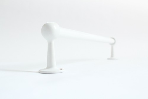 antique towel shelf hook | porcelain enamel towel vtg victorian deco bathroom - Picture 7 of 7