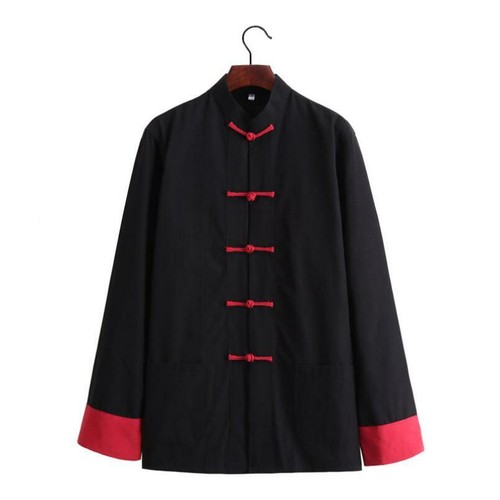 Mens Traditional Chinese Tang Suit Jacket Coat Kung Fu Martial Arts Uniform Tops - Picture 11 of 23