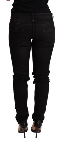 Pantalón vaquero ajustado ACHT de algodón negro cintura baja ajustado s. W26 PVP $300 - Imagen 3 de 7