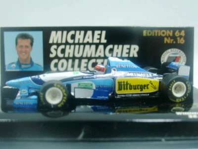 WOW EXTRÊMEMENT RARE Benetton B195 Schumacher vainqueur Brésil 1995 1:64 Mini... - Photo 1/4