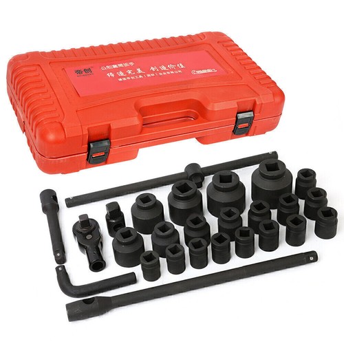 27pcs 3/4" Drive Impact Socket Set Shallow Socket Assortment Metric 21-65mm Tool - Picture 2 of 10