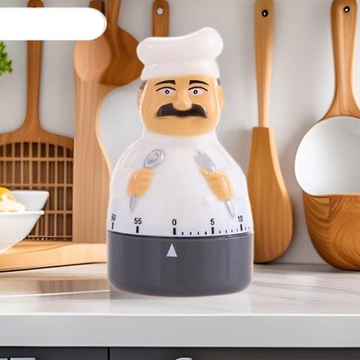 Kitchen Timer Restaurant Chef 60 Minuets Novelty Cooking Mechanical Timer J9L7