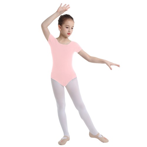 Kid Girl Leotard Ballet Dance Short Sleeves Tank Leotard Cami Gymnastic Bodysuit - Picture 15 of 88