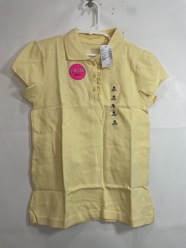 Children's Place Girls Size M 7/8 Yellow School Uniform Polo Short Sleeve Shirt - Picture 9 of 20