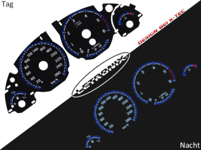 Plasma Tacho Tachoscheiben EL-Dash passend für BMW E38 E39 20-240Km/h 6000Umin #
